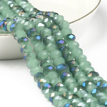 AB Verde Austria Cristal Rondelle Sticlă Fațete Liber Margele Spacer Pentru a Face Bijuterii DIY Brățară Colier Accessorice