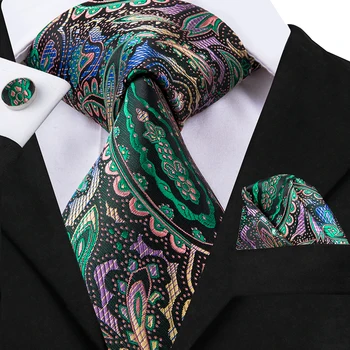 Hi-Cravată de Crăciun de Lux Cravate Pentru Barbati Florale Batista Butoni Set Paisley Silk Cravata Rochii Formale Cadouri Pentru Bărbați Cravata de Afaceri