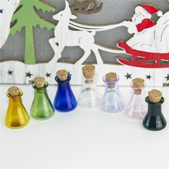DIY Mini de Culoare de Sticlă Sticle Cu Dopuri Mici Winebottle Forma Borcane Drăguț Sticle Pandantive Flacoane Cadouri Mixt 7 Culori