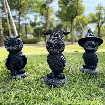 Halloween Figurine Decorative Magie Neagră, Pisica Bufnita Ornamente Masa De Artă Originale Cadouri Drăguț Miniaturi Moderne Accesorii Pentru Casa