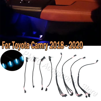 PMFC CONDUS Atmosferă de Lumină de Interior 4Door cutie de depozitare de Lumină Ambientală Gheață LED Albastru Fotoconductive stil Pentru Toyota 2018 2019 2020