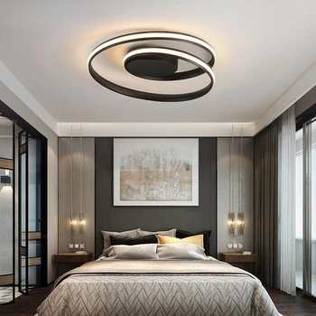 Modern Inteligent Candelabre APP Lumina Plafon pentru Living Room Decor Dormitor Camera de Studiu Alb Negru montare pe Suprafață