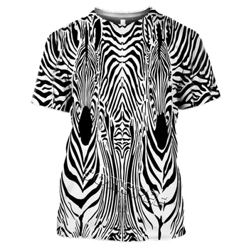 Harajuku streetwear zebra print T-shirt de sex feminin leu 3D de imprimare T-shirt tigru tricou casual de vara material poliester