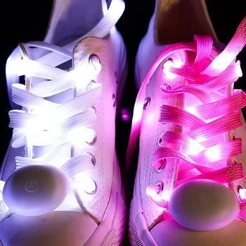 Roz Șiret Luminos Glow În Întuneric De Noapte Șireturile Adidași Bărbați Femei Pantofi De Sport Dantele Nailon Luminos Led Șiret