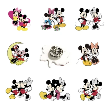 Disney Minnie Mickey Modelare Pin Rever Rășină Epoxidică Copii Animație De Desene Animate Acrilice Personalitate De Moda Cuplu Accesorii