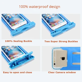 Rezistă la apă Sac de Smartphone Transparent rezistent la apa Caz 5 6 6.5 inch, Filmare Subacvatic Telefon Cover Pentru Huawei iPhone Samsung