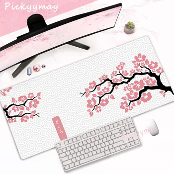Roz Sakura Mari de Birouri Mouse-ul Mat Mousepad Cherry Blossom Mousepad 900x400 Tastatură de Cauciuc Covorașe Design Mouse Pad de Blocare Marginea