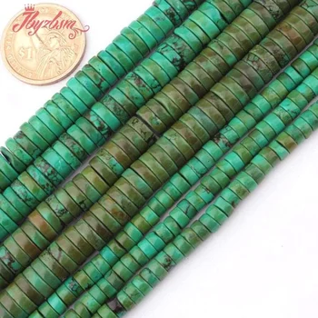 2x6,3x10,3x12mm Buna Butonul Verde Turcoaz Margele din Piatra Naturala Pentru DIY Colier Bratari Bijuterii de Luare De 15