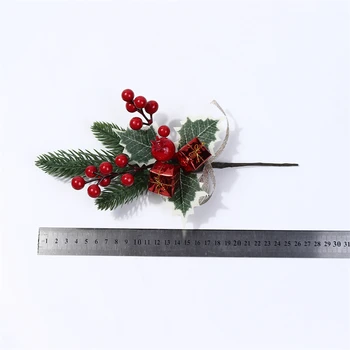 1 BUC Ace de Pin Artificiale Decor de Crăciun Stamine Perla Ramuri de fructe de Padure Rosii Pentru Pom de Crăciun Decorare DIY Cutie de Cadou Ambarcațiuni de Flori