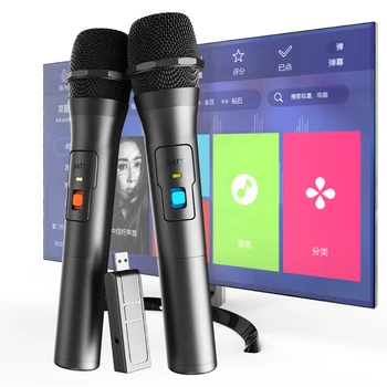 1 Pereche VHF Microfon Wireless Kituri de Sistem Receptor USB Portabil Microfon Karaoke Petrecere Acasă Smart TV Difuzor Microfon Cântând