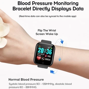 Ceas inteligent Bărbați Femei Y68 Bluetooth Smartwatch Ceas Sport Heart Rate Monitor Tensiunii Arteriale Brățară Inteligentă pentru Android și IOS