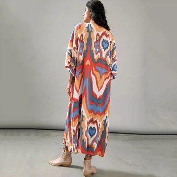 Femei Cardigan Elegant Bluza De Primavara Kimono De Vară Tipărite Blusa Casual Topuri Largi Tunica Maneca 3/4 Camasi Camasa 2022