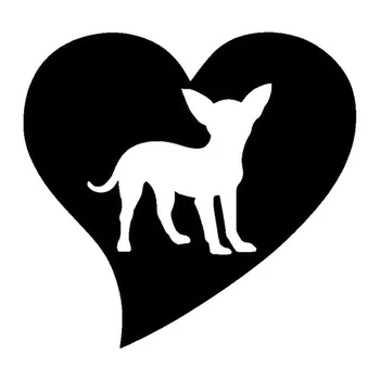 Fuzhen Boutique Decalcomanii Exterior Accesorii Drăguț Pentru Animale De Companie Chihuahua Dragoste Mașină Forma De Decorare Autocolant Pvc Personalitate Fereastra Decal