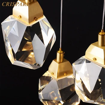 Moderne de Diamant Cristal Pandantiv Lumina LED-uri de Lux Candelabru Tavan Cut-Cristal Agățat de lustră Insula Lampa pentru Bucatarie