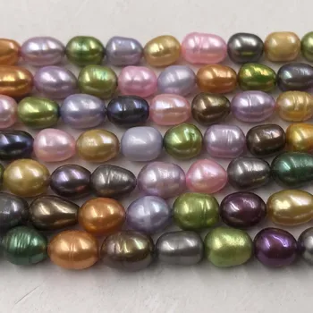 ELEISPL BIJUTERII 16 Fire Pierde Multicolours Perle Reale Siruri de caractere 6*7-8mm Orez Forma #22010334-3