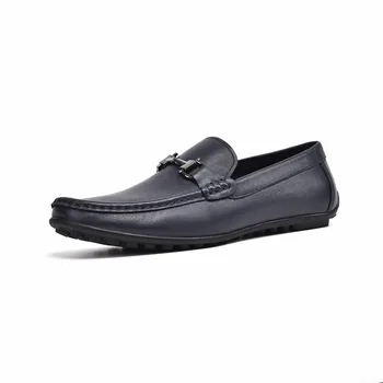 Design de moda Casual, Pantofi Slip-on de Afaceri Pantofi Rochie de Vacă din Piele Pantofi Confortabili din Piele captuseala Căptușeală din Zapatos Solid Navy Style
