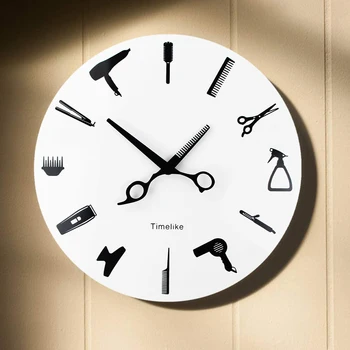 Coafor Stilist De Păr Instrumente Ceas De Perete Salon De Frumusete Cu Design Modern Ceasuri De Perete Noutate Horloge Relogio De Parede Decor Acasă