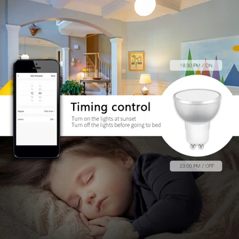 Tuya Zigbee Smart LED Gu10 Lampa de 5W RGBCW Loc de Becuri Inteligente de Origine Voce de la Distanță APP Smart Life Timer Cu Alexa de Start Google