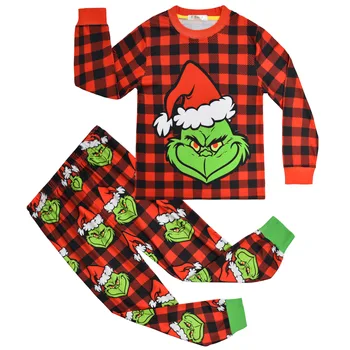 Copii Crăciun Pijamale Toamna Fete Baieti Pijamale Pijamale Haine pentru Copii GrinchING-IUBITOR de Seturi de Pijama din Bumbac pentru Copii Homewear