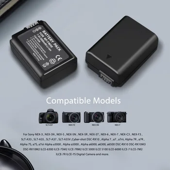 PALO 2000mAh NP-FW50 aparat de Fotografiat Digital Baterie + Dual USB Încărcător FW50 AKKU pentru Sony Alpha a6500/6300 A7SM2 RX10 II NEX-3/3N/5C/5T