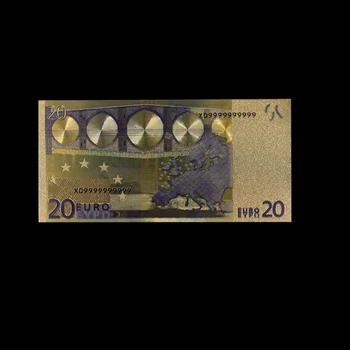 10buc Cadou Bine de 20 EUR de Aur a Bancnotelor În Aur de 24K Fals Bani de Hârtie pentru Colectarea de Bancnote Euro Seturi Facturile UE de Colectare