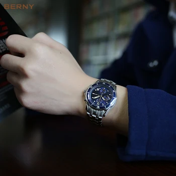 Bărbați Cuarț Moda de Lux de Top de Brand Relogio Saat Montre Horloge Masculino Erkek Hombre JAPONIA MIȘCAREA 2207M