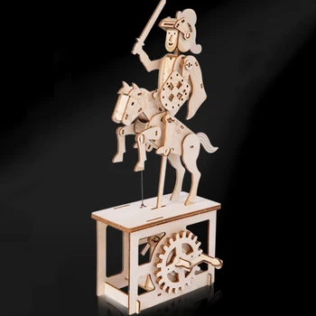 3D lemn Asamblate Creative DIY Puzzle Transmisie Mecanică Pegasus Cavaler Model de Asamblat Jucării Montessori pentru Copii Cadouri