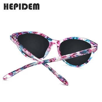 HEPIDEM Acetat Polarizat ochelari de Soare pentru Femei Brand Designer Transparent Clar Reflectat Ochi de Pisica Ochelari de Soare pentru Femei 9111
