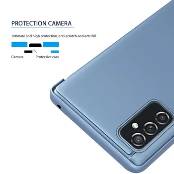 Smart Mirror View din Piele Caz de Telefon Pentru Samsung Galaxy M52 5G Stand Flip Capacul din Spate pentru SM-M526BR Antișoc Protecție Coque