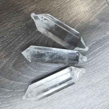 Naturale Cristal de Cuarț pur Hexagonale Dublu Reziliat Puncte Bagheta Meditație Reiki de Vindecare Piatra DIY Minerale Bijuterii Cadou