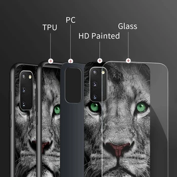 Negru Leopard Ghepard Model Femei Sticlă Călită Caz Pentru Samsung Galaxy S20 FE S22 S21 Ultra Nota 20 S9 S10 Nota 10 Plus
