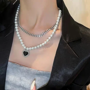 17KM Nou la Modă Multi Strat Inima Colier pentru Femei de Moda Placat cu Aur de Argint de Culoare Geometrice Lanț Guler Colier Bijuterii