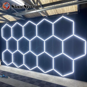 Varietate de Design Personalizat Hexagrid de Iluminat cu LED Conexiune fără Sudură 15buc Hexagon Auto Detaliază Lumini de Lucru pentru Garaj, Atelier