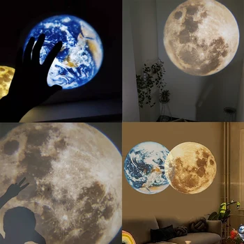 Luna Lampă Planeta Proiector Lumina de Noapte Cer Proiector Rotativ la 360°, USB Luna Led Lampă de Noapte Pământ Lampa de Proiecție Cameră Decor