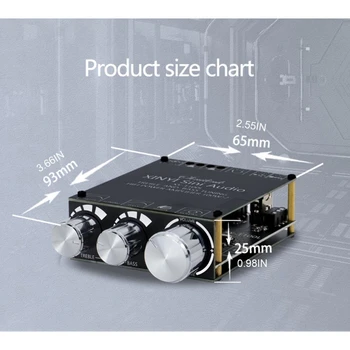 Mini XY - T100L Bluetooth-compatibil 5.0 Receptor Stereo Amplificator 2.1 Canal Dropship