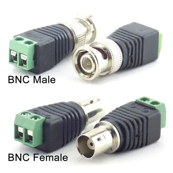 5pcs BNC DC masculin feminin putere de aprovizionare Conector de 5.5X2.1MM Conectori Coaxial Cat5 adaptor de 12V de sex Masculin CCTV aparat de Fotografiat pentru Benzi cu Led-uri Lumina