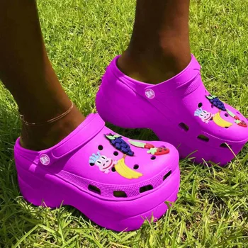 Pantofi De Femeie Tocuri De Brand Nou 2020 Platforma Groasa Găuri Pantofi De Vară Pentru Femei Sandale De Plaja, Papuci De Femei Pantofi Sandale