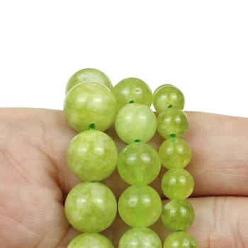 Naturale de Măsline Verde Peridot Spart Cristal Rotund Liber Margele Spacer, 6, 8 și 10mm Strand Pentru a Face Bijuterii DIY Brățară Colier