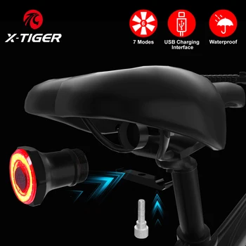 X-TIGRU Biciclete Inteligent de iluminare din Spate Auto Start Stop Frana Senzor rezistent la apa cu Bicicleta Stop USB de Încărcare Lanterna Bicicleta Lumina