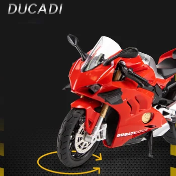 1:12 Ducati V4S Panigale Motociclete de Curse Simulare Aliaj Model de Motocicleta Cu Sunet și Lumină de Colectare Mașină de Jucărie Copil Cadou