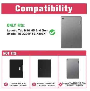 (2 Pachete) Sticla Temperata Pentru Lenovo Tab M10 HD (2nd Gen) 10.1 2020 TB-X306F TB-X306X Acoperire Completă Protector de Ecran Comprimat Film