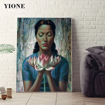 Arta abstractă Femeie Tablouri Canvas Colecție de Viță de vie Arbore Fluture Floare African Girl Poster de Perete Imagini de Imprimare cu Cadru