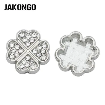 JAKONGO Argint Placat cu Forma de Trifoi Margele Spacer pentru a Face Bijuterii Brățară Bijuterii Accesorii Handmade, de Artizanat 9mm 5pcs