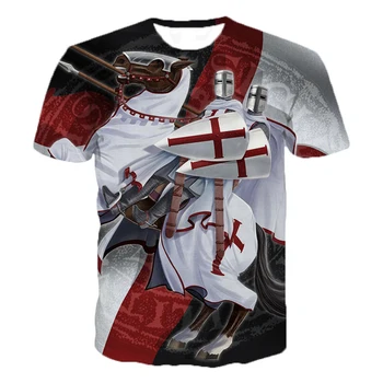 Cavalerii Templieri 3D de Imprimare T Tricoul Cavalerii Templieri Moda Casual T-shirt Barbati Femei Hip Hop Harajuku Streetwear T Shirt Tee Topuri