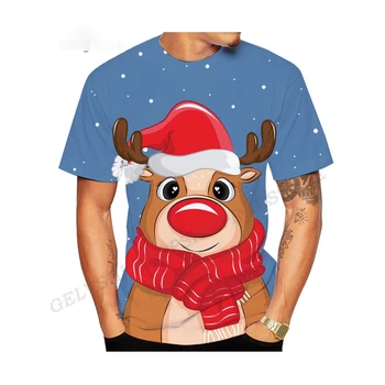 Elan 3d de Imprimare T-shirt pentru Bărbați de Moda pentru Femei T-shirt pentru Copii Hip Hop Topuri Teuri Carnaval de Crăciun Tricou Unisex Camisetas Cerb Teuri Băiat