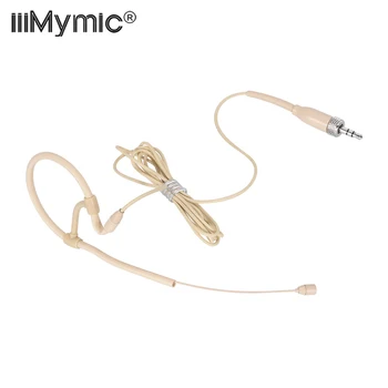 IiiMymic Singur Cu suport pentru Microfon cu Căști de 3,5 mm Jack TRS Blocabil Bej Microfon Headworn pentru Sennheiser Wireless BodyPack Sistem