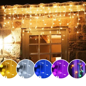 Lumini de crăciun Decor în aer liber Led-uri Cortina Sloi de gheață Fairy Lights Ofili De 0,4-0,6 M de Strada Ghirlanda pe La Casa de Vacanta de Anul Nou Lumina