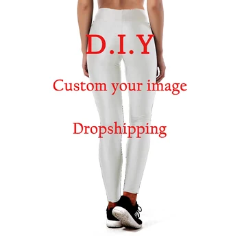 OGKB DIY Personaliza Femeile Moale Legging Personalitate 3D de Imprimare Jambiere Elastice Fitness Slim Design Distractiv Pantaloni DropShipping