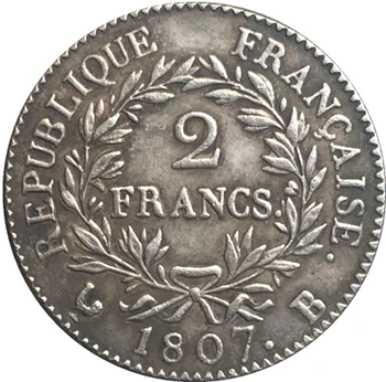 Franța lui napoleon I 1807 B 2 Franci monede copie