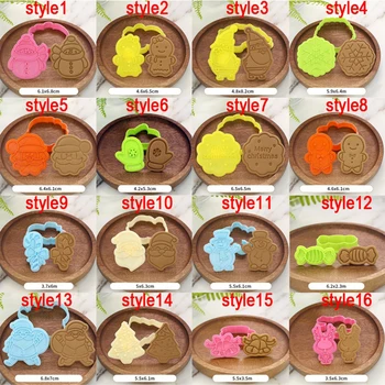 Noi de Craciun Cookie Timbru Biscuit DIY Mucegai 3D Tort Cookie Cutter Bicarbonat de Mucegai Xmas Tăietori Cookie Culoare Aleatorii